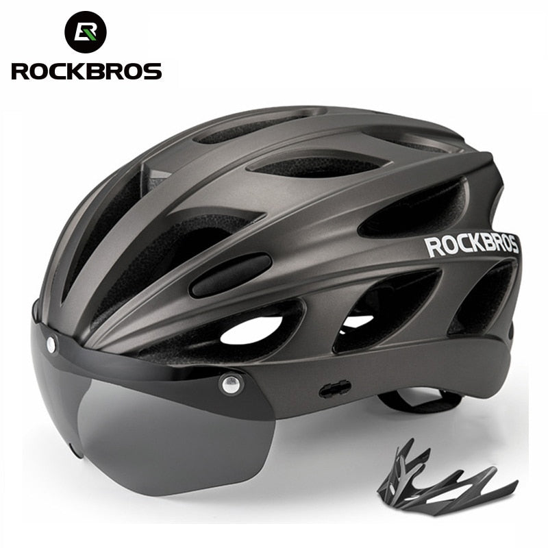 ROCKBROS EPS Integrally-moulded Breathable Cycling Helmet with Goggles Lens Aero ROCKBROS EPS Integrally-moulded Breathable Cycling Helmet with Goggles Lens Aero