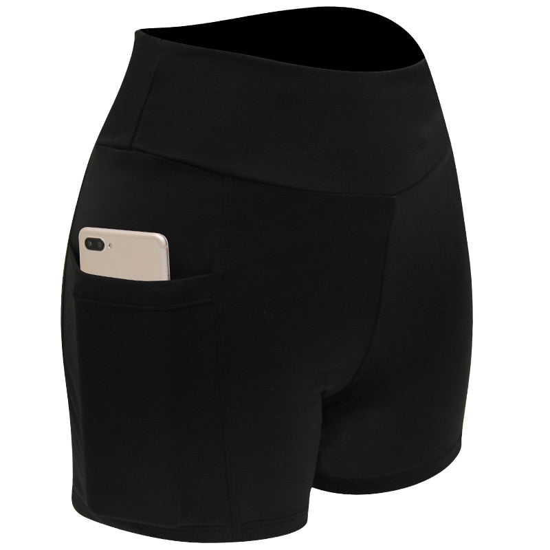 Comprar 8-black Waist High Stretchy Tight sports Shorts for women