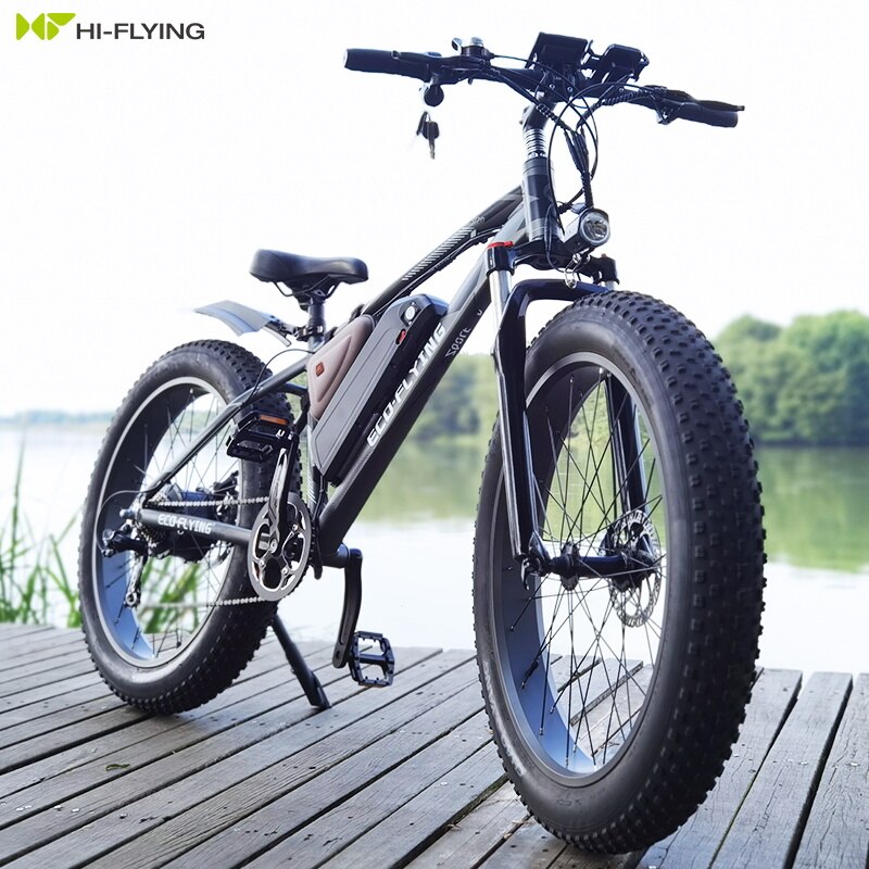  Powerful 26inch fat tire 1000w 48V 13AH E bike WITH 7 levels PAS system and LED meter