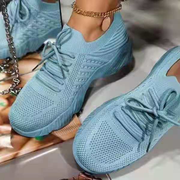 Sneakers Shoes 2022 Fashion Lace Up Platform Shoes for Women&#39;s Summer Plus Size Flat Mesh Sports Shoes Woman Vulcanize Shoes - 0
