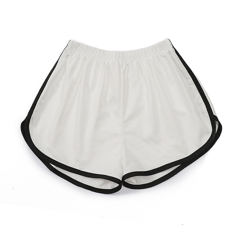 Buy white Women Breathable Skinny Fit Fitness Shorts of Solid Colours