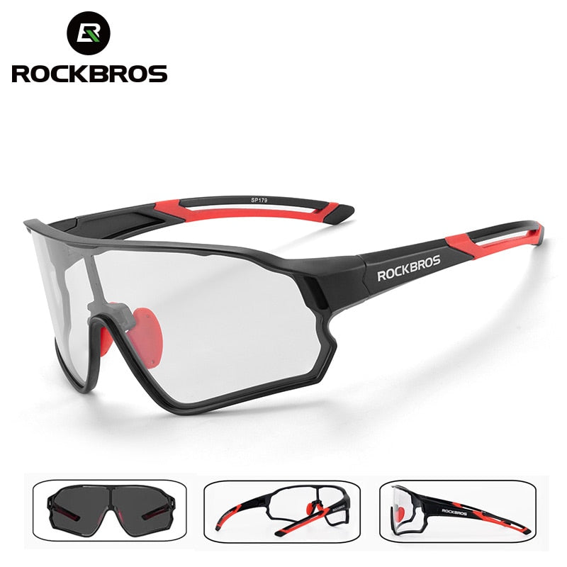 ROCKBROS Photochromic Bike Sunglasses Bicycle UV400 Sports Sunglasses for Men & Women Anti Glare