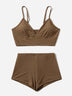 2pc Yoga Set Push Up Bra & Gym Short. Various Styles and Colours Avail
