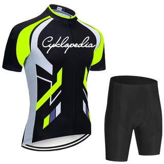 CYKLOPEDIA Men Cycling Jersey Set- Short Sleeve Jersey + Bib Shorts 