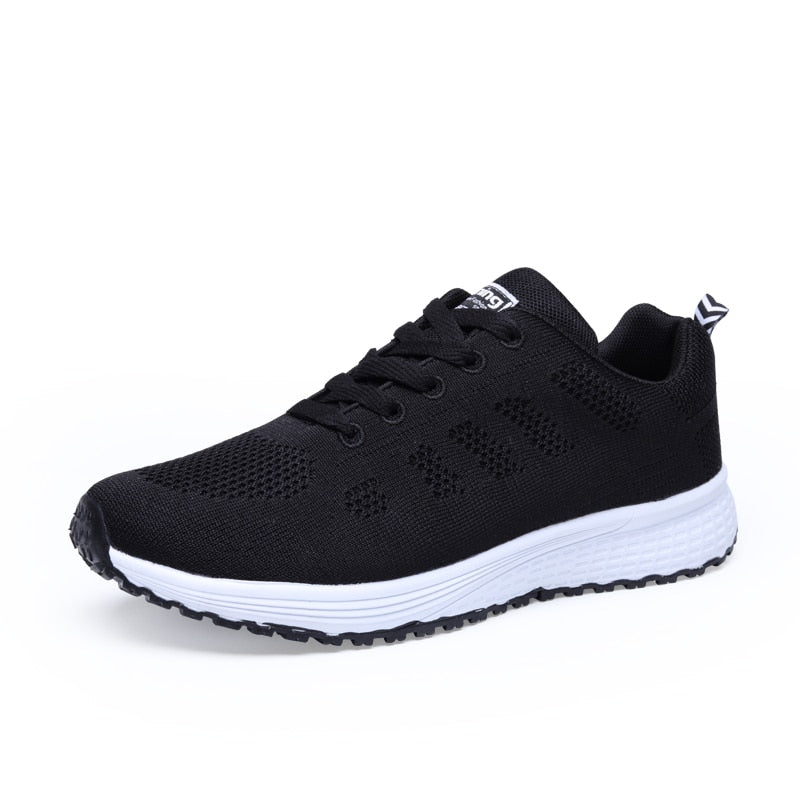 Compra black Sport Running Shoes Women Air Mesh Breathable Walking Women Sneakers Comfortable White Fashion Casual Sneakers Chaussure Femme