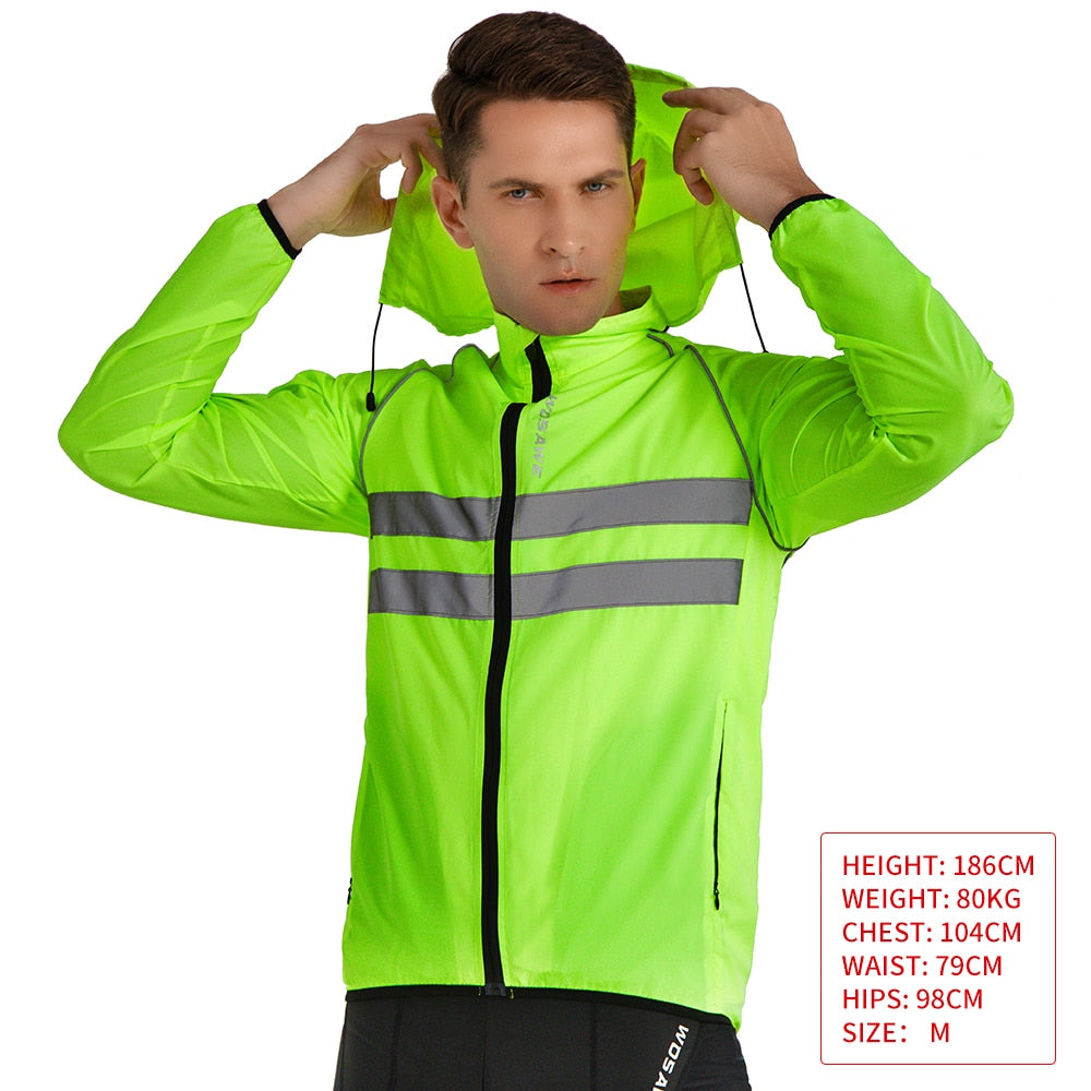 WOSAWE Windproof & Waterproof Cycling Hooded Jackets