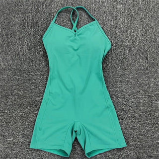 Compra green-short Athleisure  One Piece Backless Fitness Bodysuit / Jumpsuit