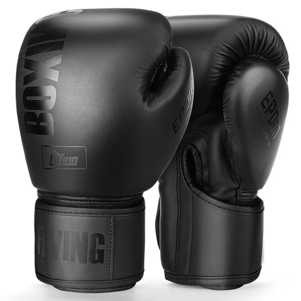 FIVING 6 -16oz  PU Leather Boxing Gloves Muay Thai Sandbag Training Gloves