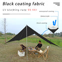 5x4.5m Large Waterproof Hexagonal Black Coating Tarp. Camping tarp