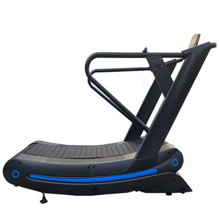 Curved Treadmill for home or commercial us with anti slip running slates