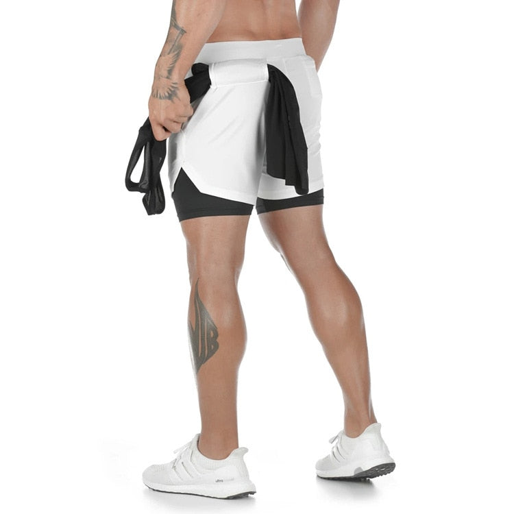 Camo Double layer Running Shorts for Men 