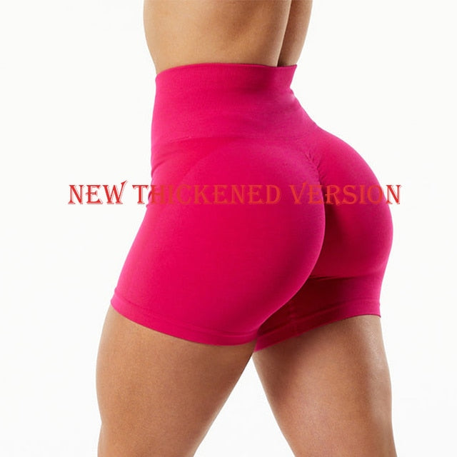 Buy bright-pink High Waist Seamless Sport Shorts Scrunch Bum Shorts for Women