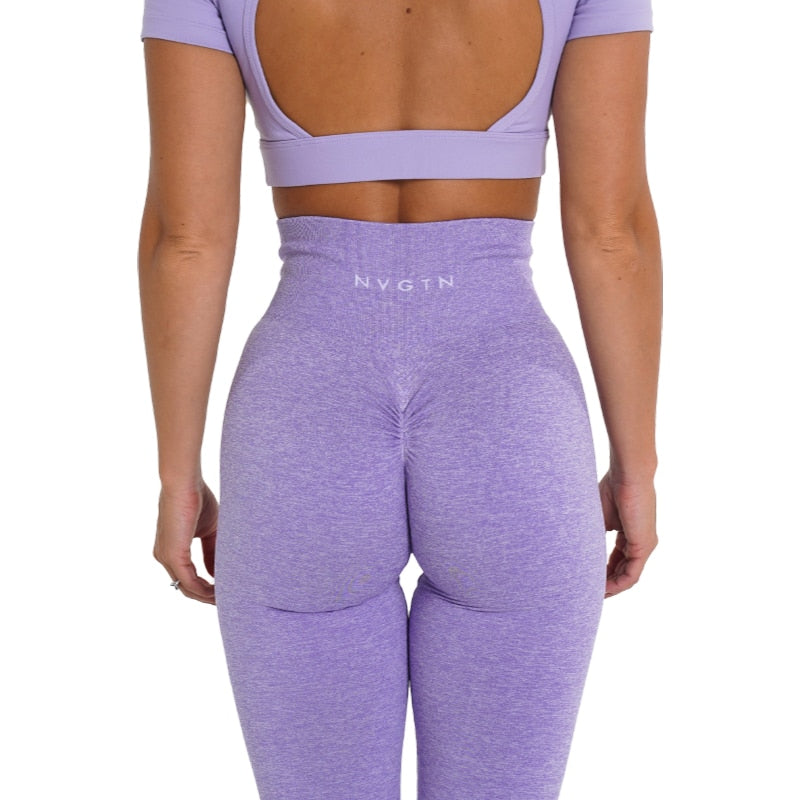 Buy lilac NVGTN Speckled Scrunch Soft Workout Seamless Leggings for Women