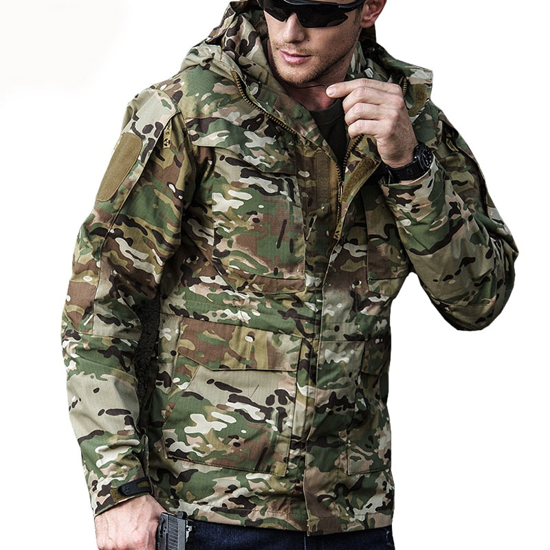 Buy multicam M65 UK US Army Clothes Casual Tactical Windbreaker Men Waterproof Flight Pilot Coat Hoodie Military Field Jacket
