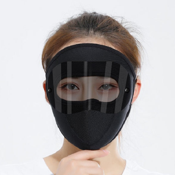 Winter Windproof Anti -dust Full Face Mask Cycling Ski Breathable Masks  Eye Shield High Definition Anti Fog Goggles Hood Cover - 0