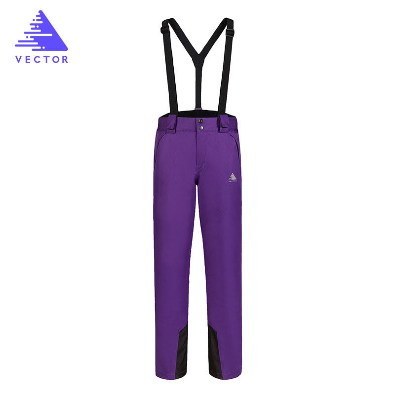 Thick Warm Ski Suit Women Waterproof Windproof Skiing and Snowboarding purple pants 