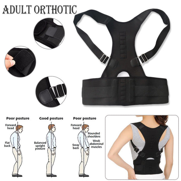 Magnetic Back Posture Corrector brace with adjustable Shoulder straps 