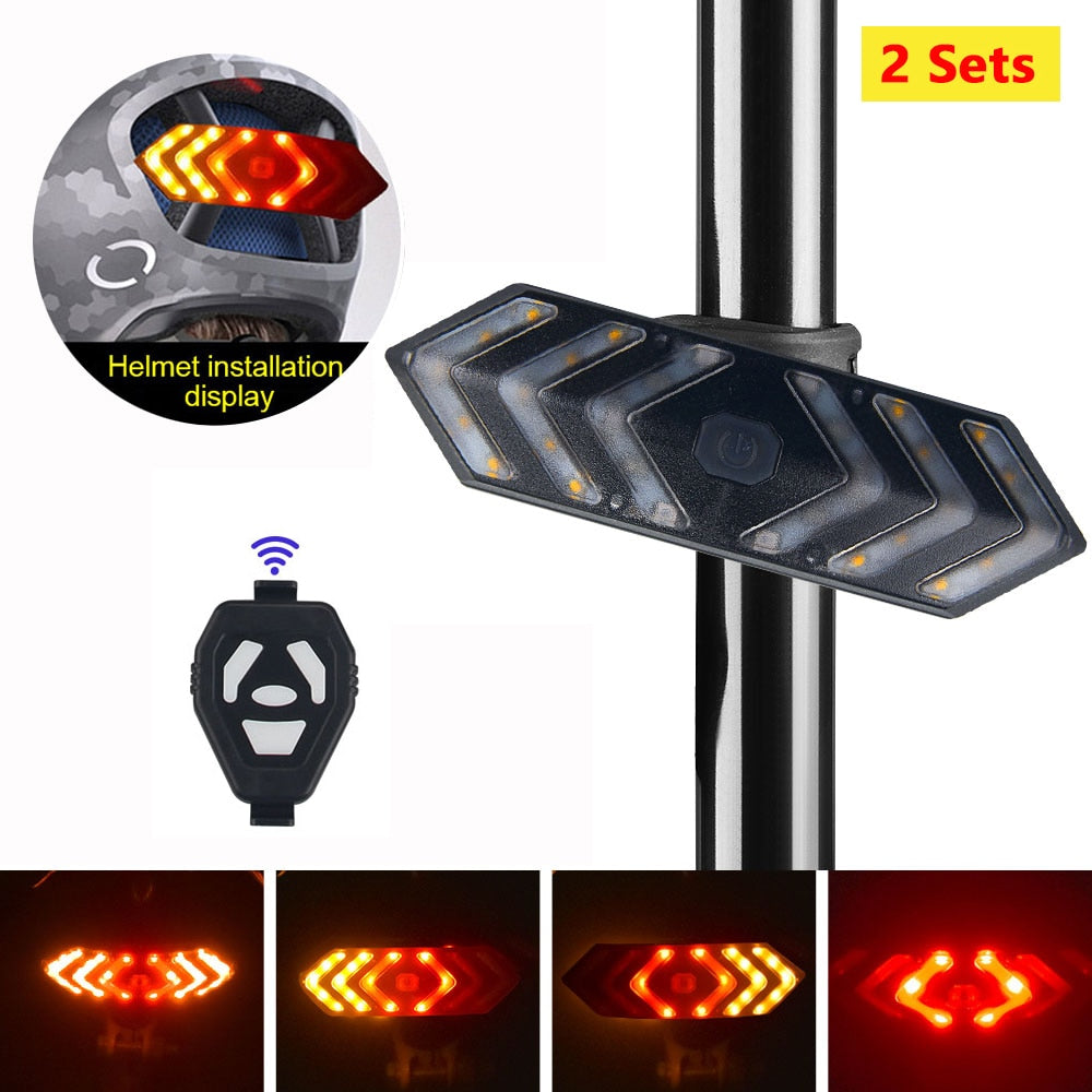 Smart Bike Light Wireless Remote Control Cycling Turning Signal Taillight