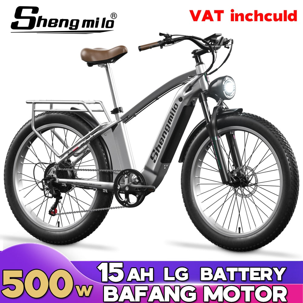 Shengmilo MX04 Adult Mountain Electric Bike 500w 26&quot; Fat Tyre Bicycle 48Ｖ15Ah Oil Brake  Ebike MTB 40km\H