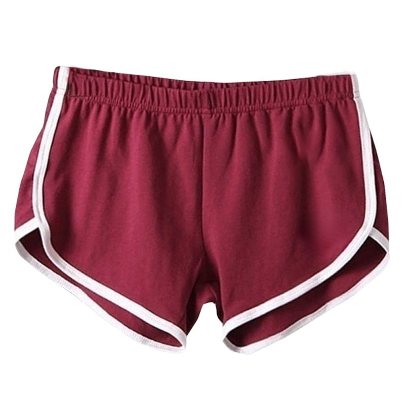 Compra claret Women Breathable Skinny Fit Fitness Shorts of Solid Colours