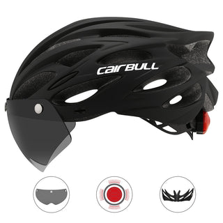 UUltralight Cycling Safety Helmet Taillight Helmet with Removable Lens