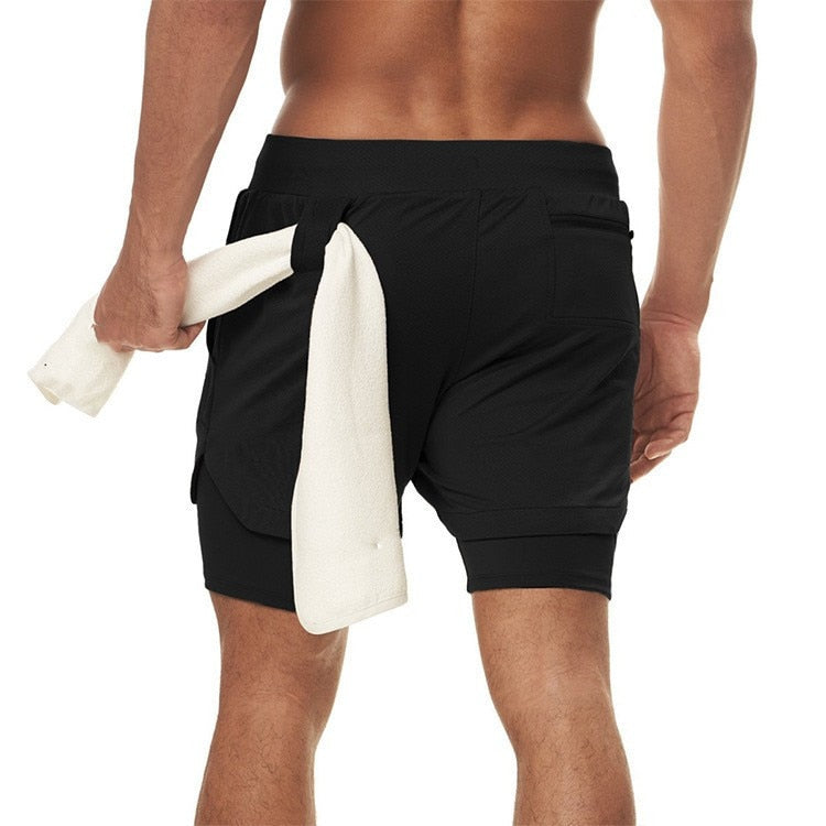 Camo Double layer Running Shorts for Men 