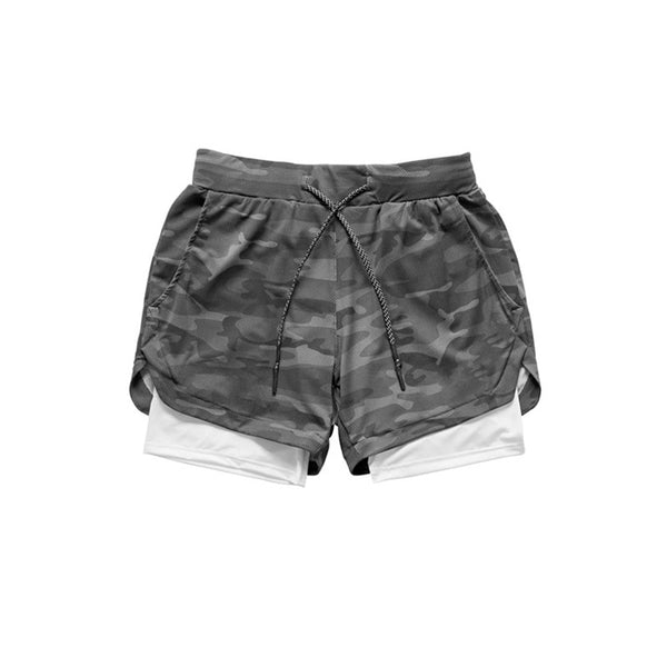 Camo Running Shorts 2 In 1 Double-deck Gym shorts for Men Quick Dry