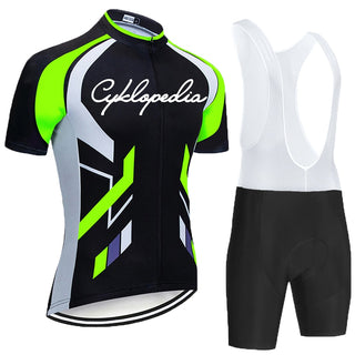 CYKLOPEDIA Men Cycling Jersey Set- Short Sleeve Jersey Bib Shorts