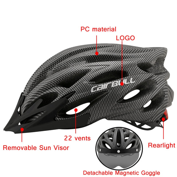 Ultralight Cycling Safety Helmet  Taillight Helmet with Removable Lens