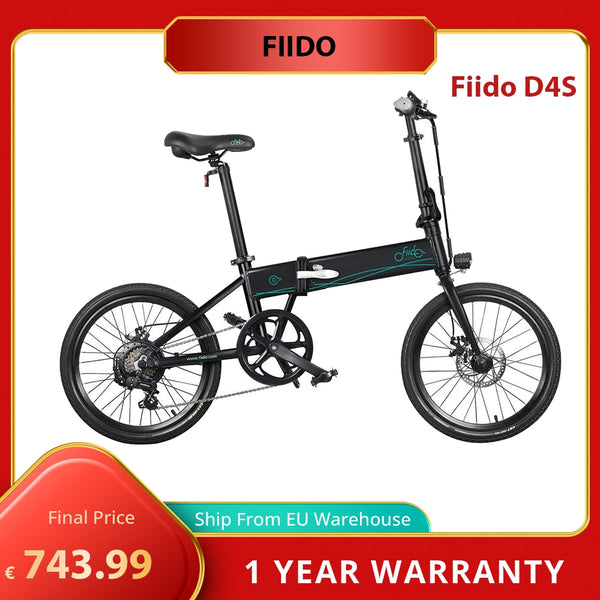 FIIDO D4S Folding Moped Electric Bike Shimano 6-speed Gear Shifting City Bike Commuter Bike 20-inch Tires 250W Motor Max 25km/h