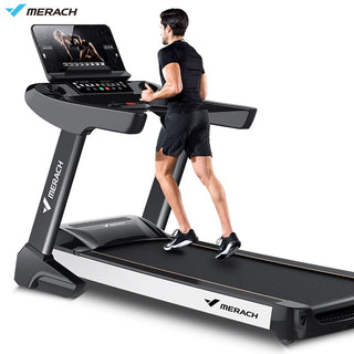 Professional grade home Hydraulic assist foldable treadmill with 15 stages gradient settings and touchscreen