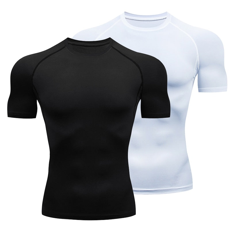 Men's Running Compression T-shirts Quick Dry Fitness TopThis men's running shirt features an innovative fabric blend that wicks away moisture to keep you cool and dry while you move. The compression fit supports your musc0formyworkout.com
