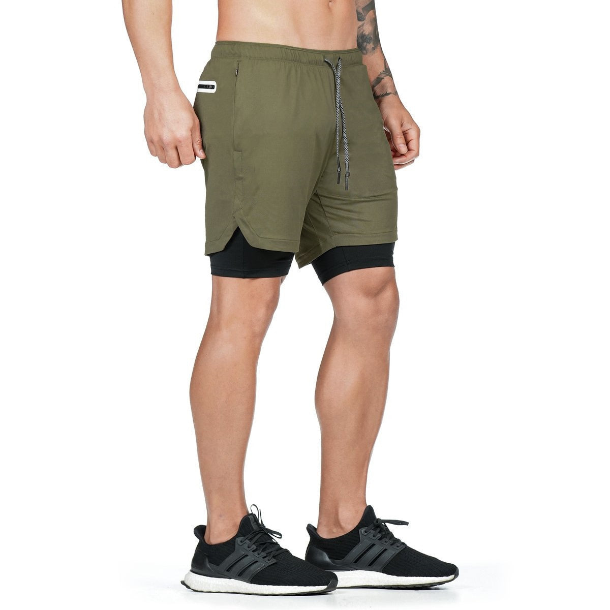 Camo Double layer Running Shorts for Men 