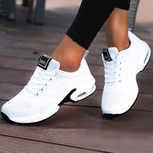 Buy 1727white Vulcanized Falt Platform Mesh Sports &amp; Running shoes for Women