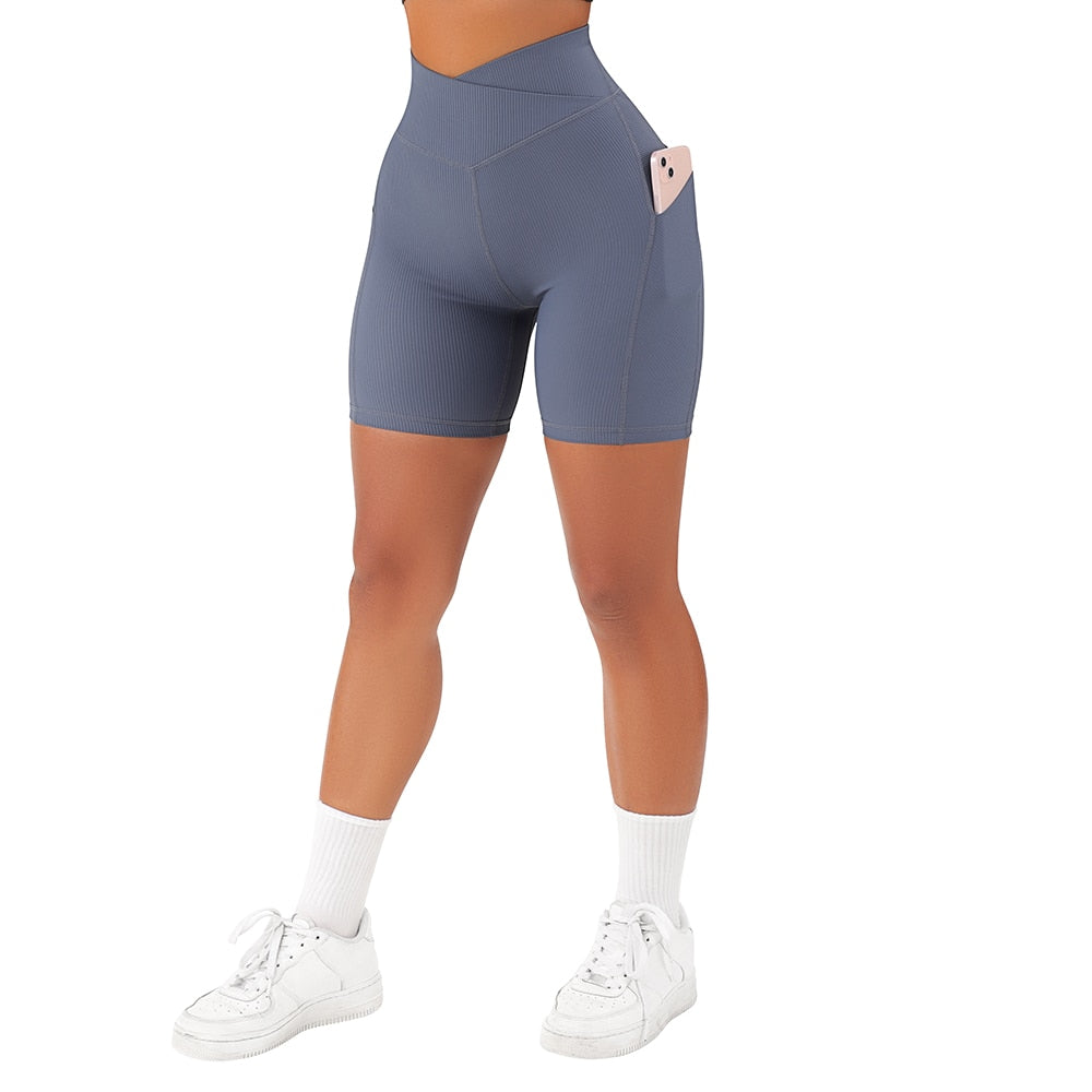 Buy sl905bl OMKAGI Waisted Seamless Sport Shorts for women