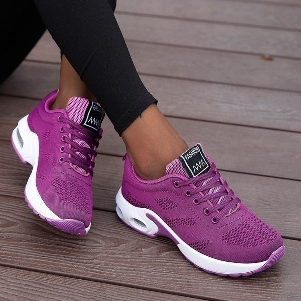 Buy 1727purple Vulcanized Falt Platform Mesh Sports &amp; Running shoes for Women