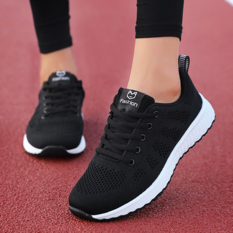 Buy 1721-black Vulcanized Falt Platform Mesh Sports &amp; Running shoes for Women