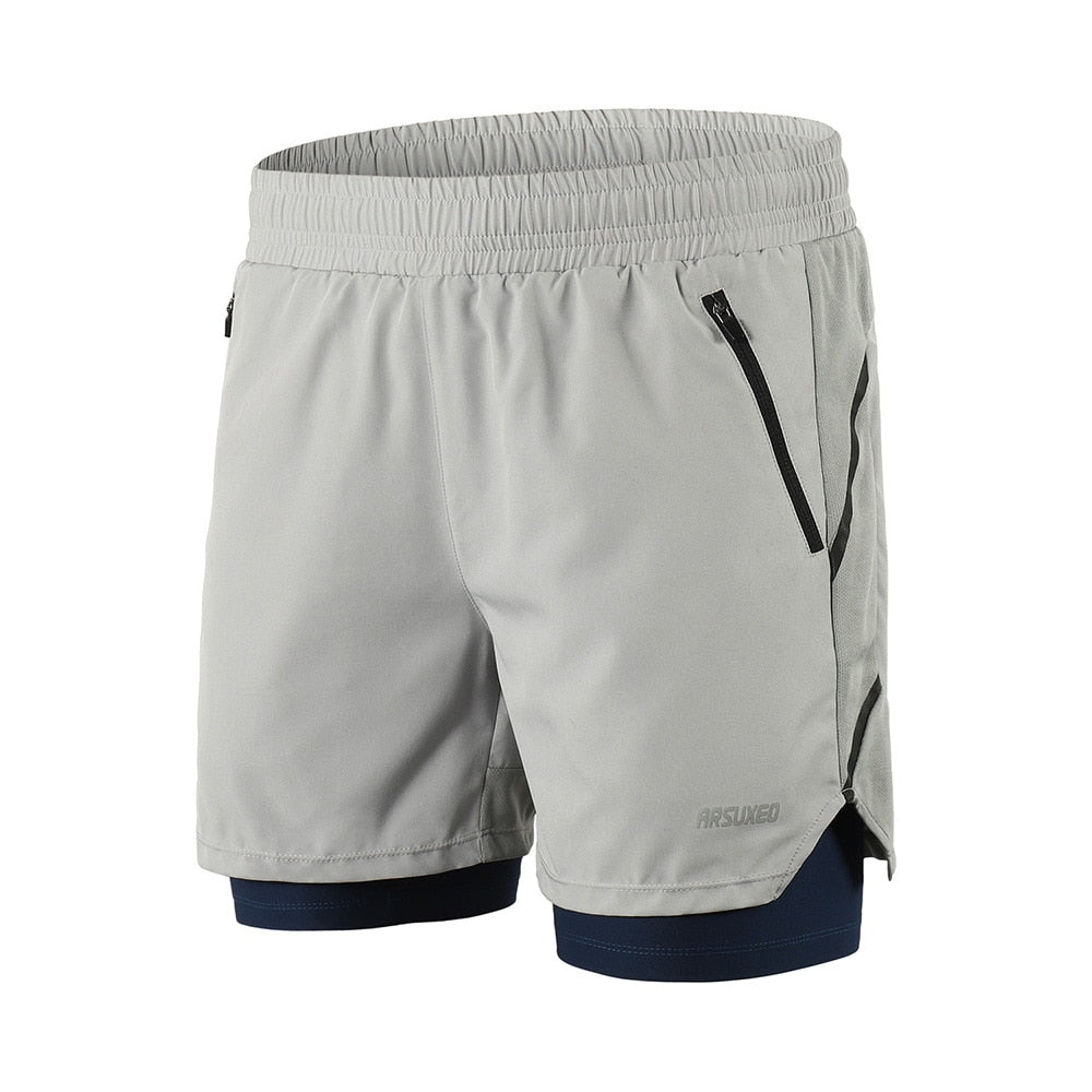 2 In 1 Sports shorts for with external pockets Men