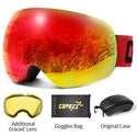 COPOZZ Anti-Fog Ski Spherical Frameless Ski Goggles 100% UV400 Protection