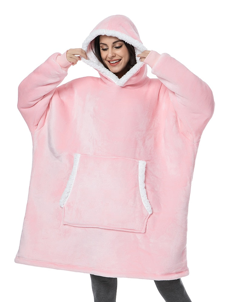 Acheter pink Oversized Tie Dye Fleece Giant Hoodies for Women