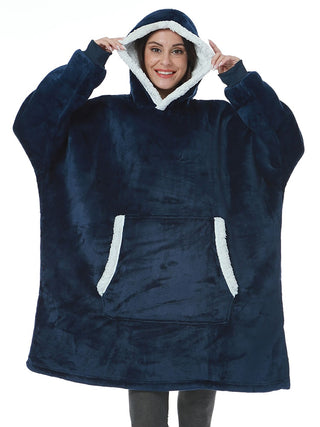 Buy blue Oversized Tie Dye Fleece Giant Hoodies for Women