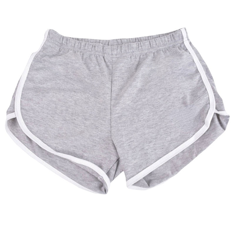 Buy light-grey Women Breathable Skinny Fit Fitness Shorts of Solid Colours