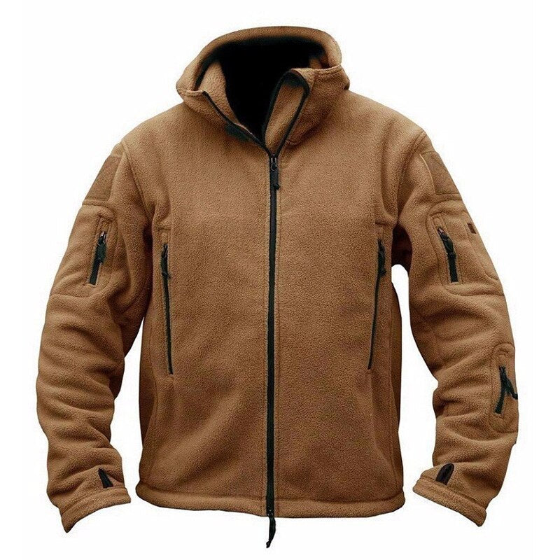 Men's Tactical Outdoor Fleece Lining Hooded Jacket