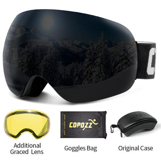 Compra black-set COPOZZ Anti-Fog Ski Spherical Frameless Ski Goggles 100% UV400 Protection