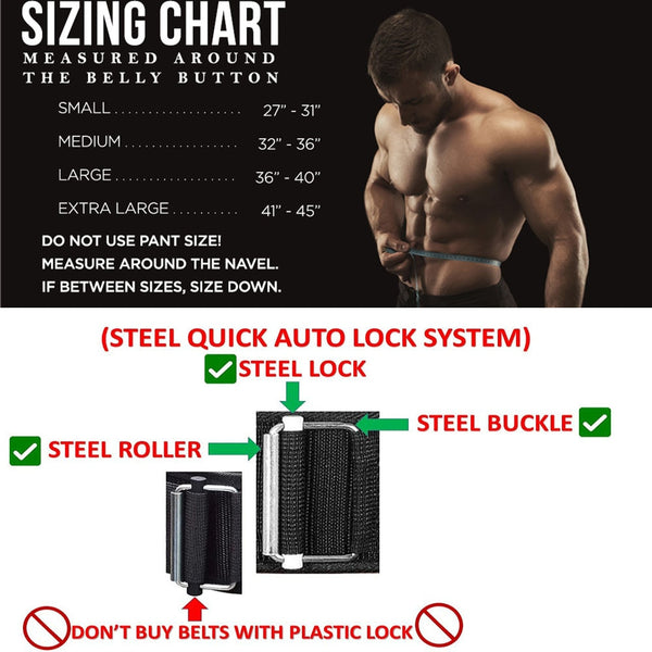 Quick Locking Adjustable Nylon Weightlifting Belt for Men and Women
