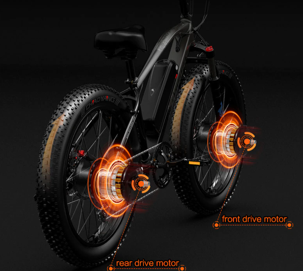 2000W Dual Motor Electric Bicycle - 48V 17.5AH with 26 Inch Fat Tire Bike